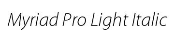 Myriad Pro Light Italic