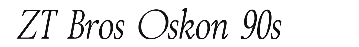 ZT Bros Oskon 90s Ztbrososkon90s Italic preview