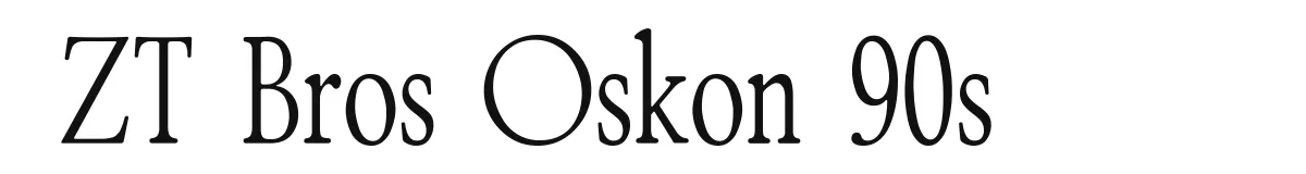 ZT Bros Oskon 90s original font preview