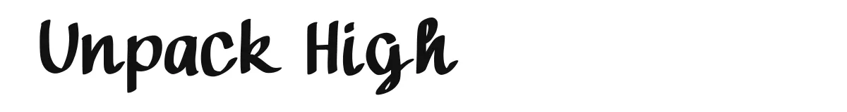 Unpack High font preview