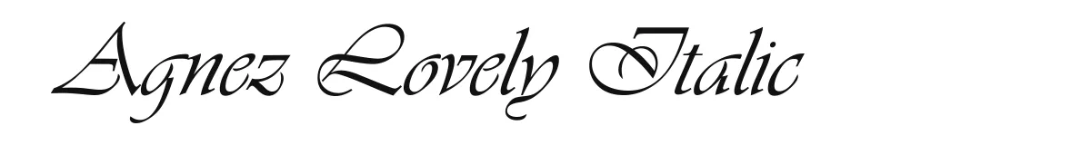 Agnez Lovely Italic original font preview