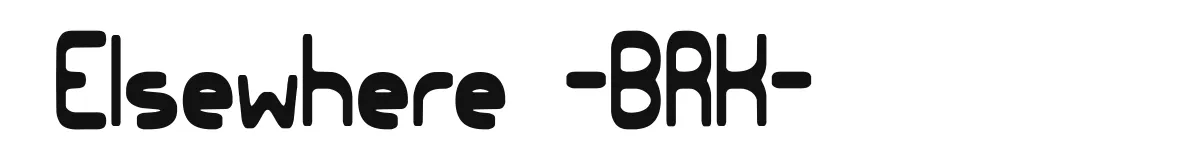 Elsewhere -BRK- original font preview