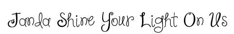 Janda Shine Your Light On Us original font preview