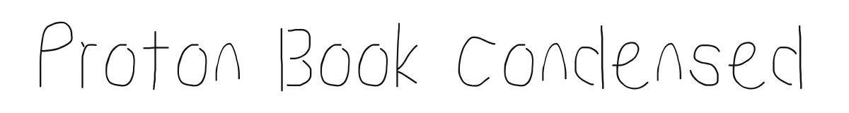 Proton Book Condensed original font preview