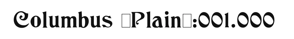 Columbus (Plain):001.000 original font preview