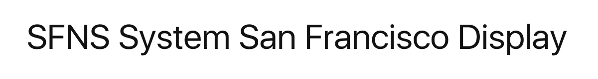 SFNS System San Francisco Display font preview