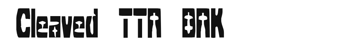 Cleaved TTR BRK original font preview