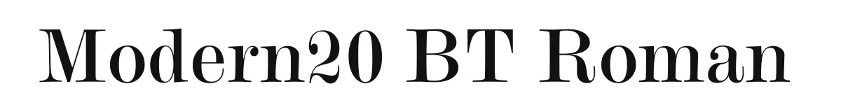 Modern20 BT Roman original font preview