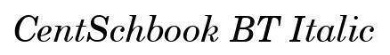 CentSchbook BT Italic