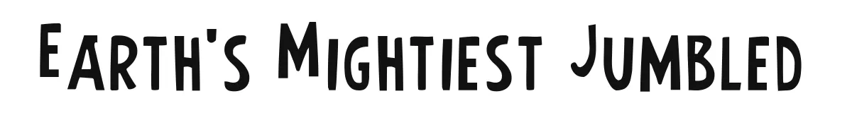 Earth's Mightiest Jumbled original font preview