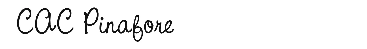 CAC Pinafore original font preview