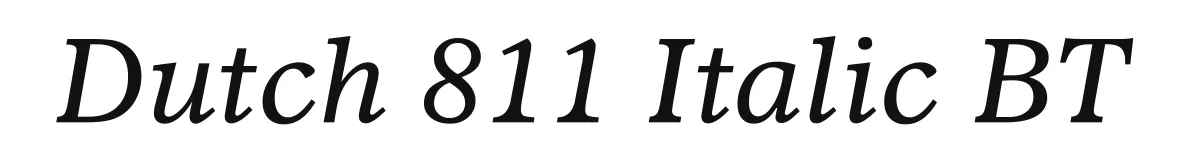 Dutch 811 Italic BT original font preview