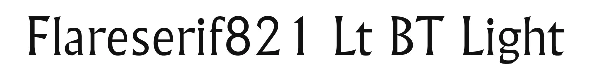 Flareserif821 Lt BT Light original font preview