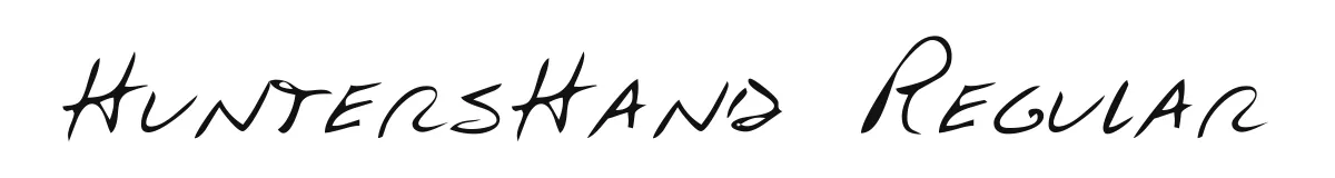 HuntersHand Regular original font preview