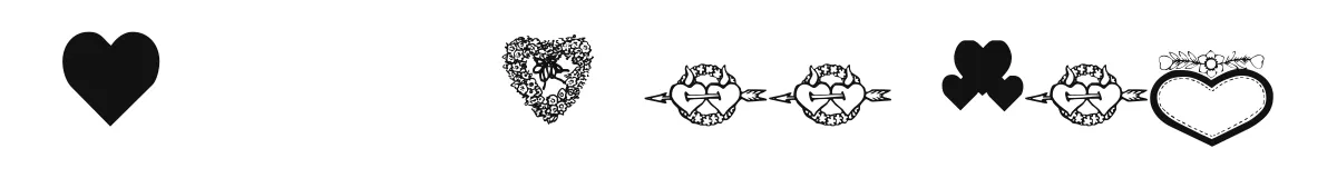 Dizzinz SweetHearts original font preview