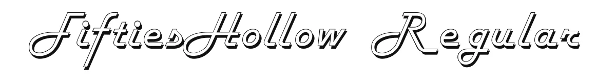 FiftiesHollow Regular original font preview