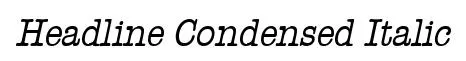 Headline Condensed Italic