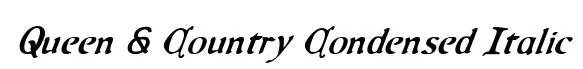 Queen & Country Condensed Italic