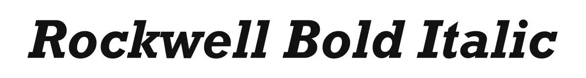 Rockwell Bold Italic original font preview