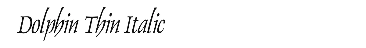 Dolphin Thin Italic original font preview