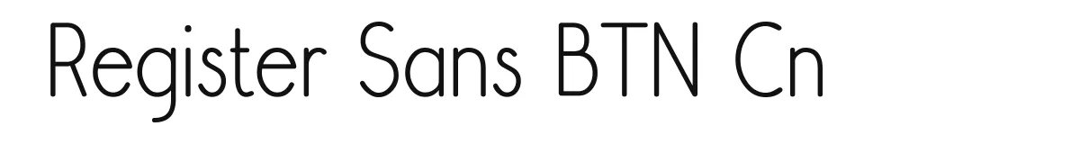 Register Sans BTN Cn original font preview