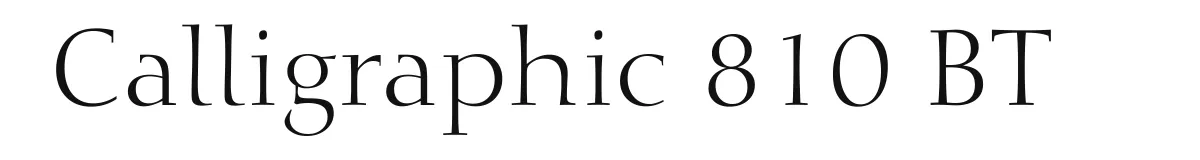 Calligraphic 810 BT original font preview