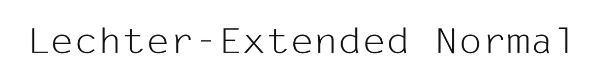 Lechter-Extended Normal original font preview