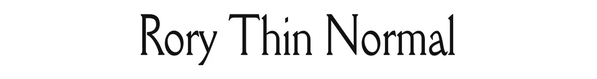 Rory Thin Normal original font preview
