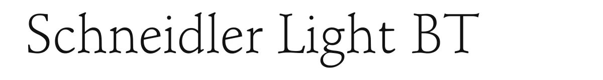 Schneidler Light BT original font preview