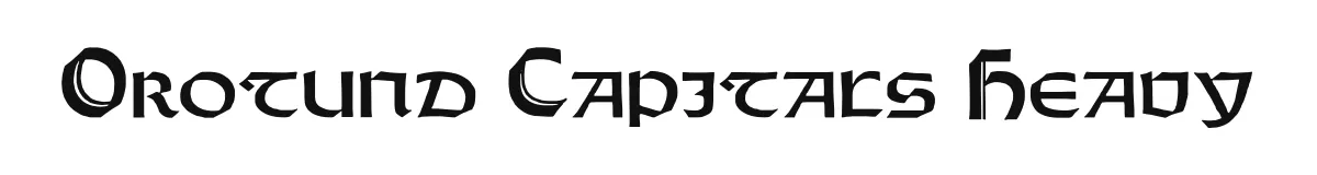 Orotund Capitals Heavy original font preview