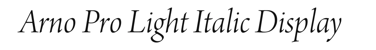 Arno Pro Light Italic Display original font preview