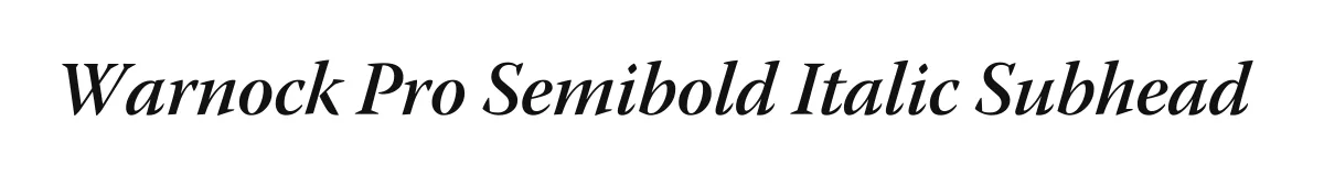 Warnock Pro Semibold Italic Subhead original font preview