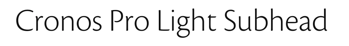 Cronos Pro Light Subhead original font preview
