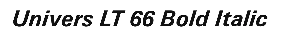 Univers LT 66 Bold Italic original font preview