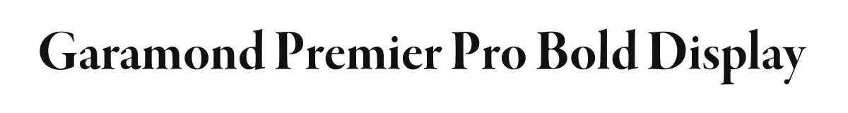 Garamond Premier Pro Bold Display original font preview
