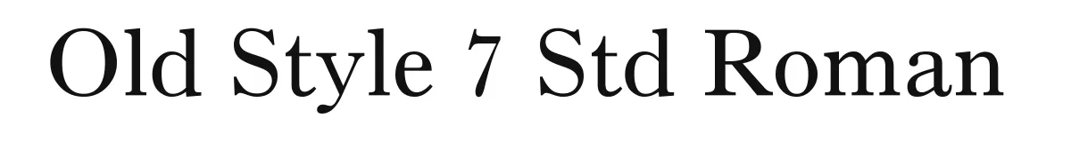 Old Style 7 Std Roman original font preview