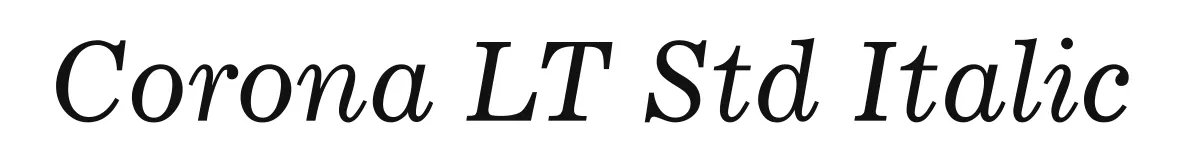 Corona LT Std Italic original font preview