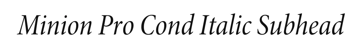 Minion Pro Cond Italic Subhead original font preview