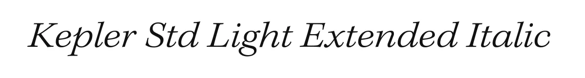Kepler Std Light Extended Italic original font preview