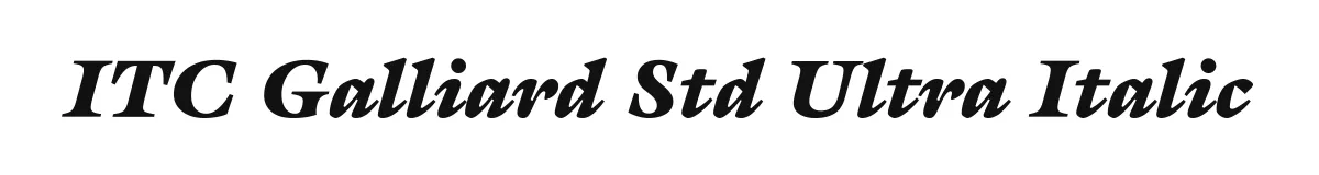 ITC Galliard Std Ultra Italic original font preview