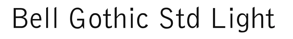 Bell Gothic Std Light original font preview