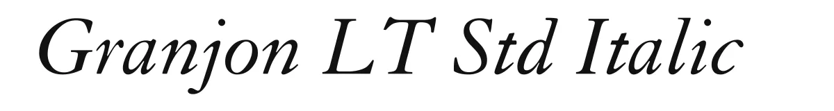 Granjon LT Std Italic original font preview