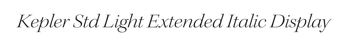 Kepler Std Light Extended Italic Display original font preview