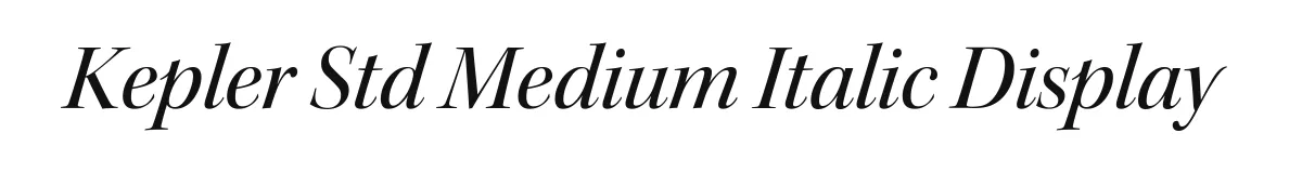Kepler Std Medium Italic Display original font preview