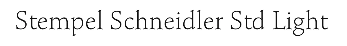Stempel Schneidler Std Light original font preview