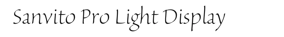 Sanvito Pro Light Display original font preview