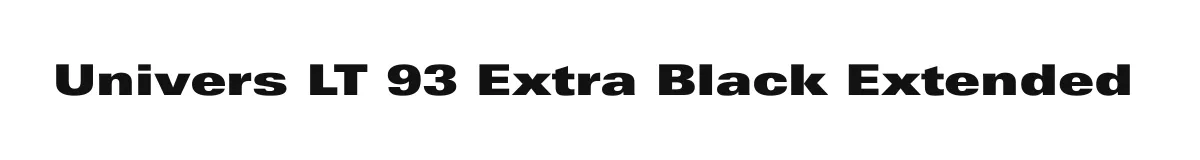 Univers LT 93 Extra Black Extended original font preview