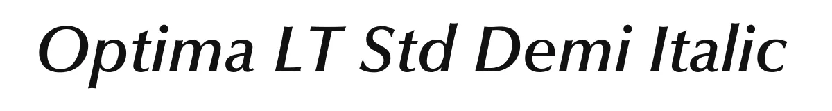 Optima LT Std Demi Italic original font preview