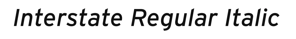 Interstate Regular Italic original font preview