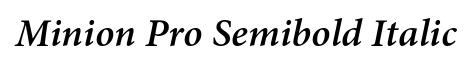 Minion Pro Semibold Italic
